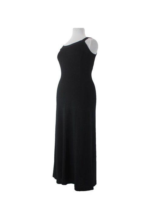 St John Evening Dress Sz 12 Black Sleeveless Santana Knit Mid Length Dress - Picture 2 of 9